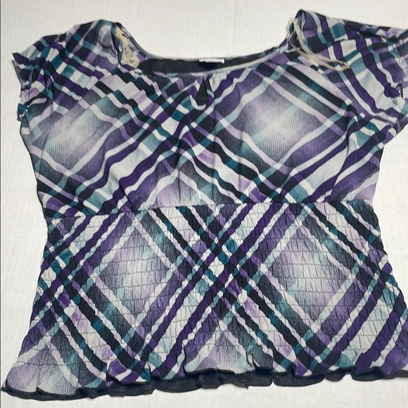 Worthington Purple Plaid Women's Top size L - Picture 1 of 4